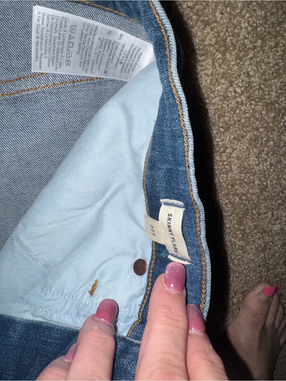 Madewell Dark Blue High-Rise Flare Jeans - Picture 3 of 5